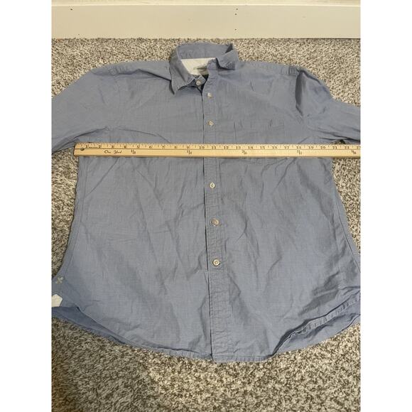 Alex Mill Long Sleeve Button Up Shirt Men’s L Blue White Striped Cotton Preppy - Picture 7 of 8